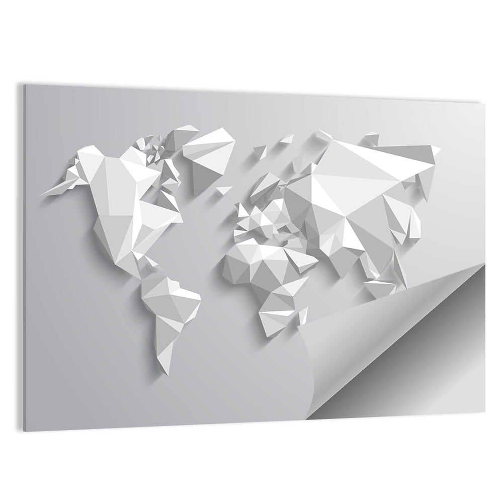 Faceted Triangular World Map Wall Art