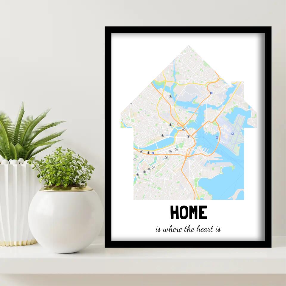 Home Is Where the Heart Is Canvas Wall Art in a room, 