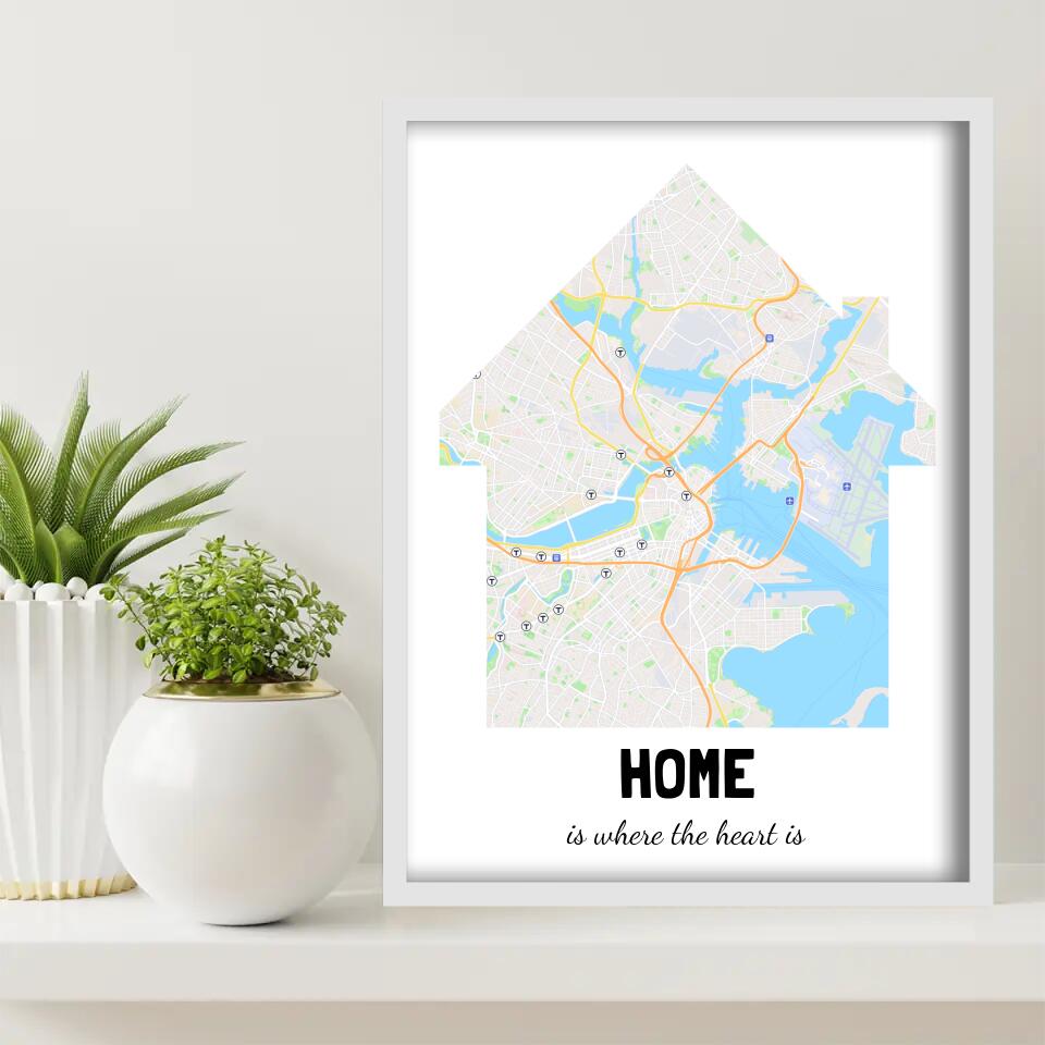 Home Is Where the Heart Is Canvas Wall Art in a room, 