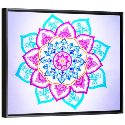 Vibrant Hand-drawn Mandala Flower Pattern Wall Art