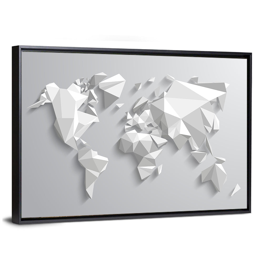 Faceted Triangular World Map Wall Art