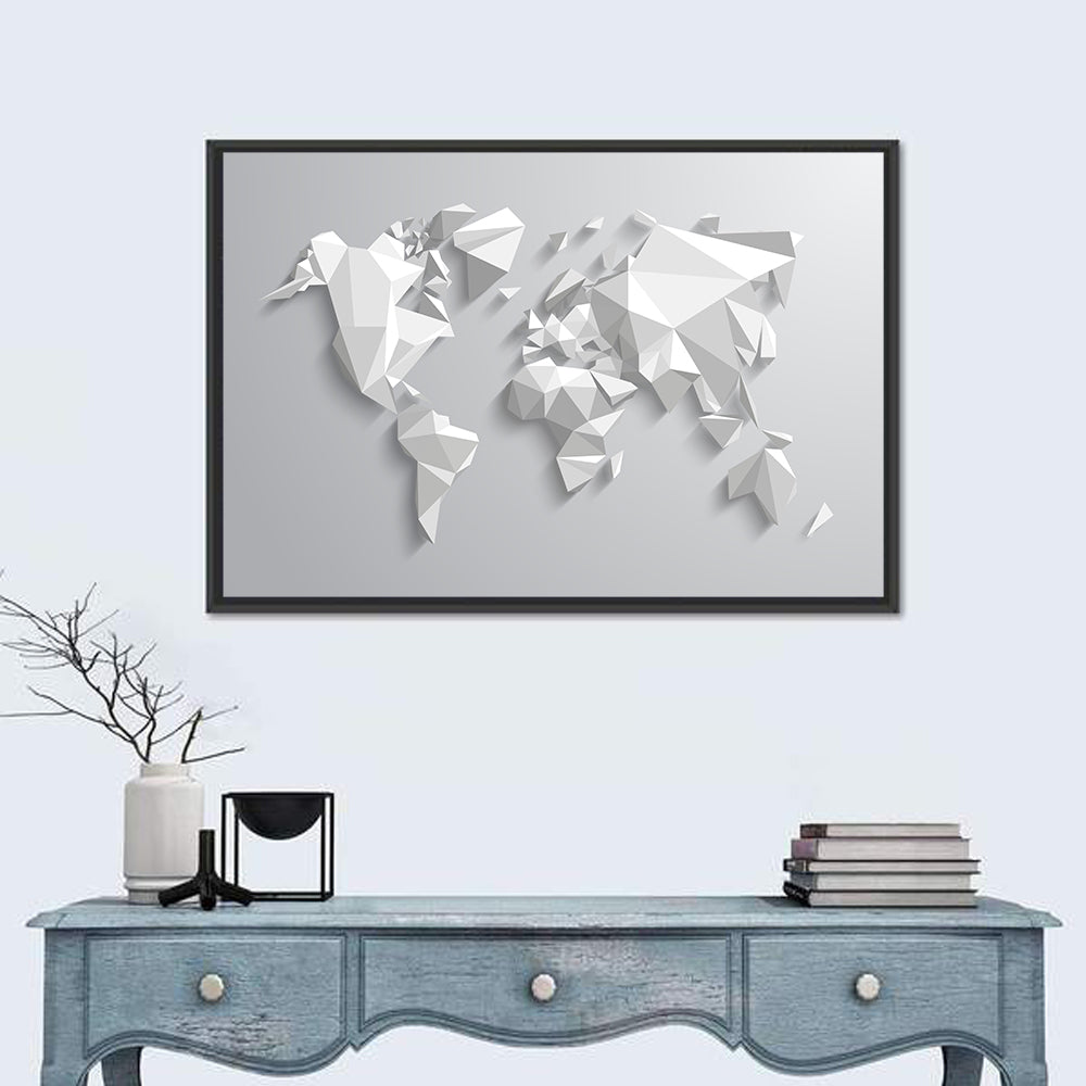 Faceted Triangular World Map Wall Art