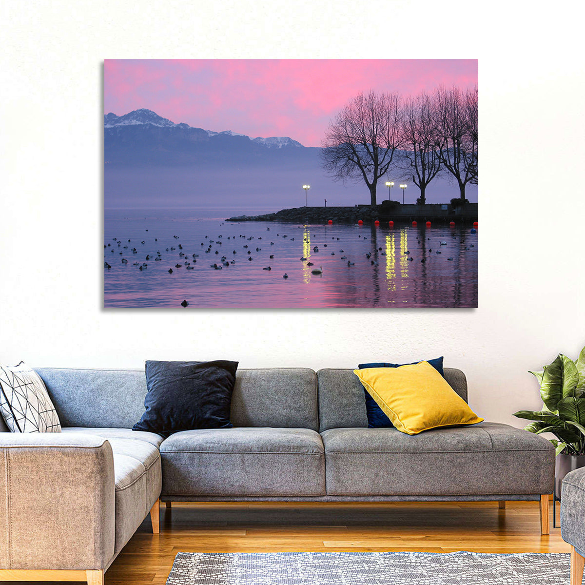 Lake Geneva Twilight Wall Art