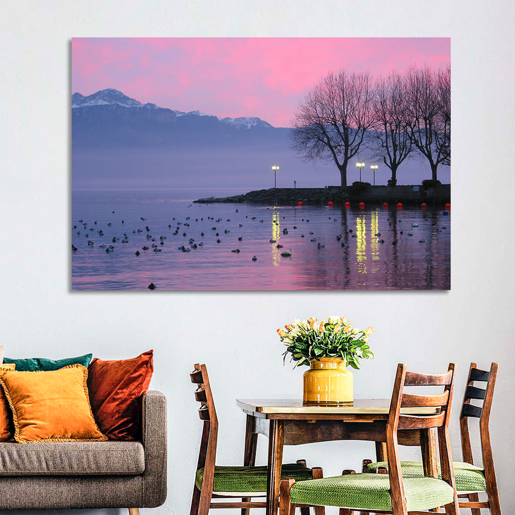 Lake Geneva Twilight Wall Art