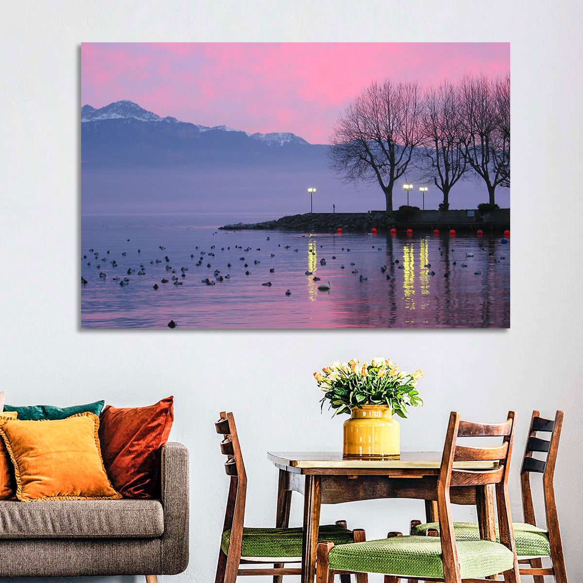 Lake Geneva Twilight Wall Art