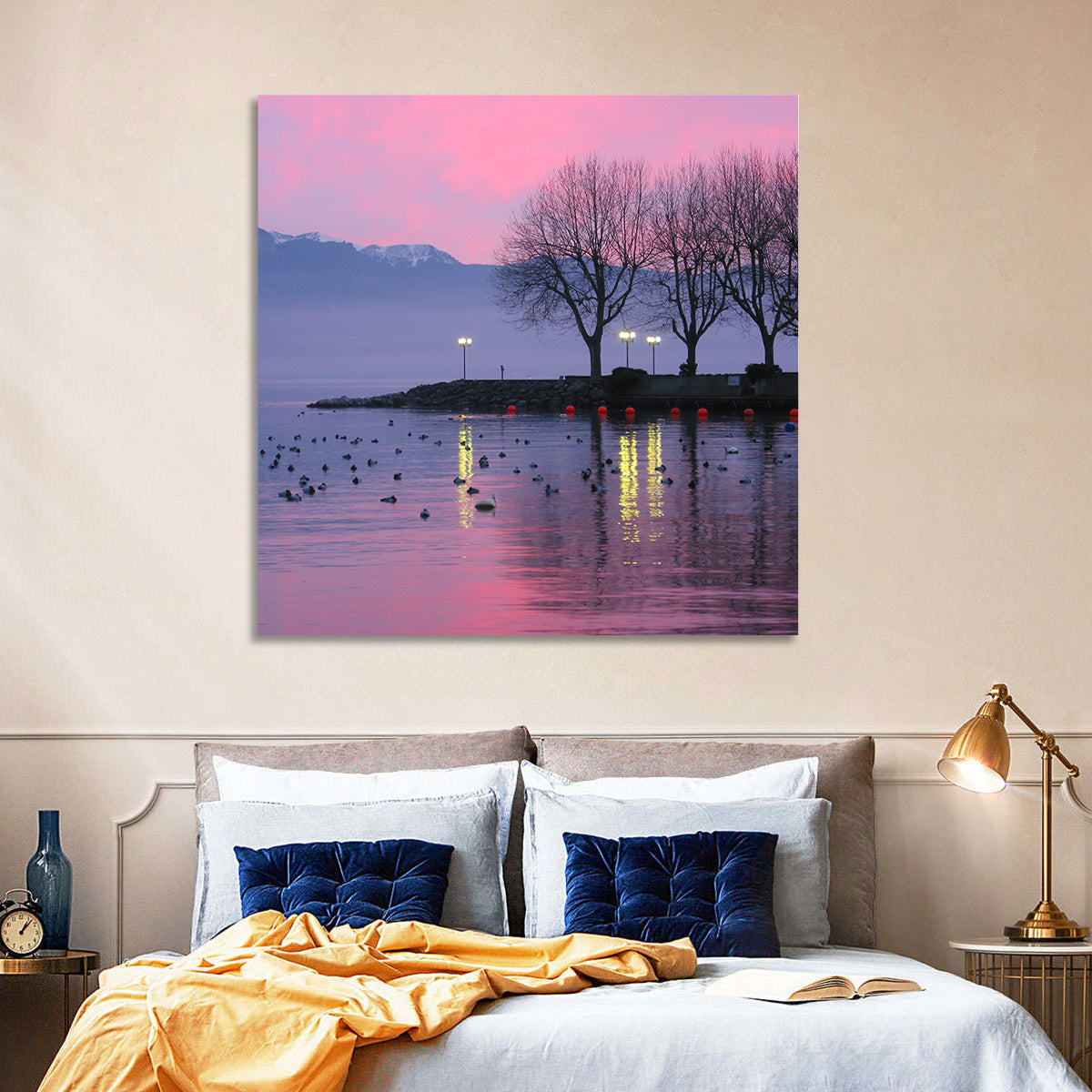 Lake Geneva Twilight Wall Art