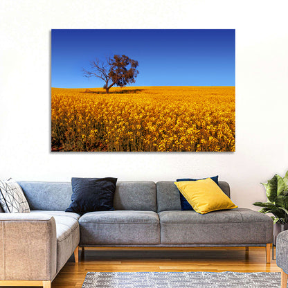 Canola Field with Lone Tree Wall Art