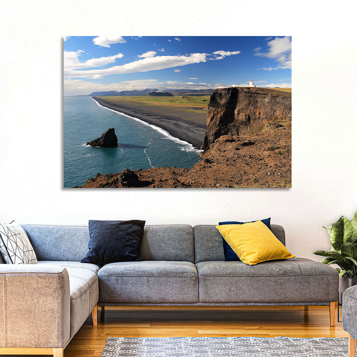 Dyrhólaey Black Sand Beach and Sea Stack Wall Art