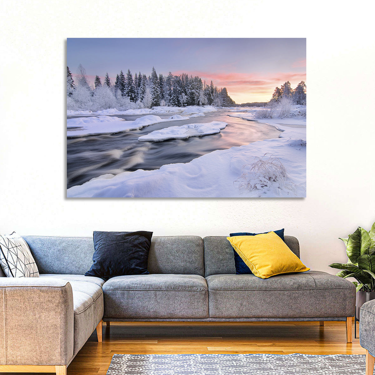 Kiiminkijoki Winter Sunrise Wall Art