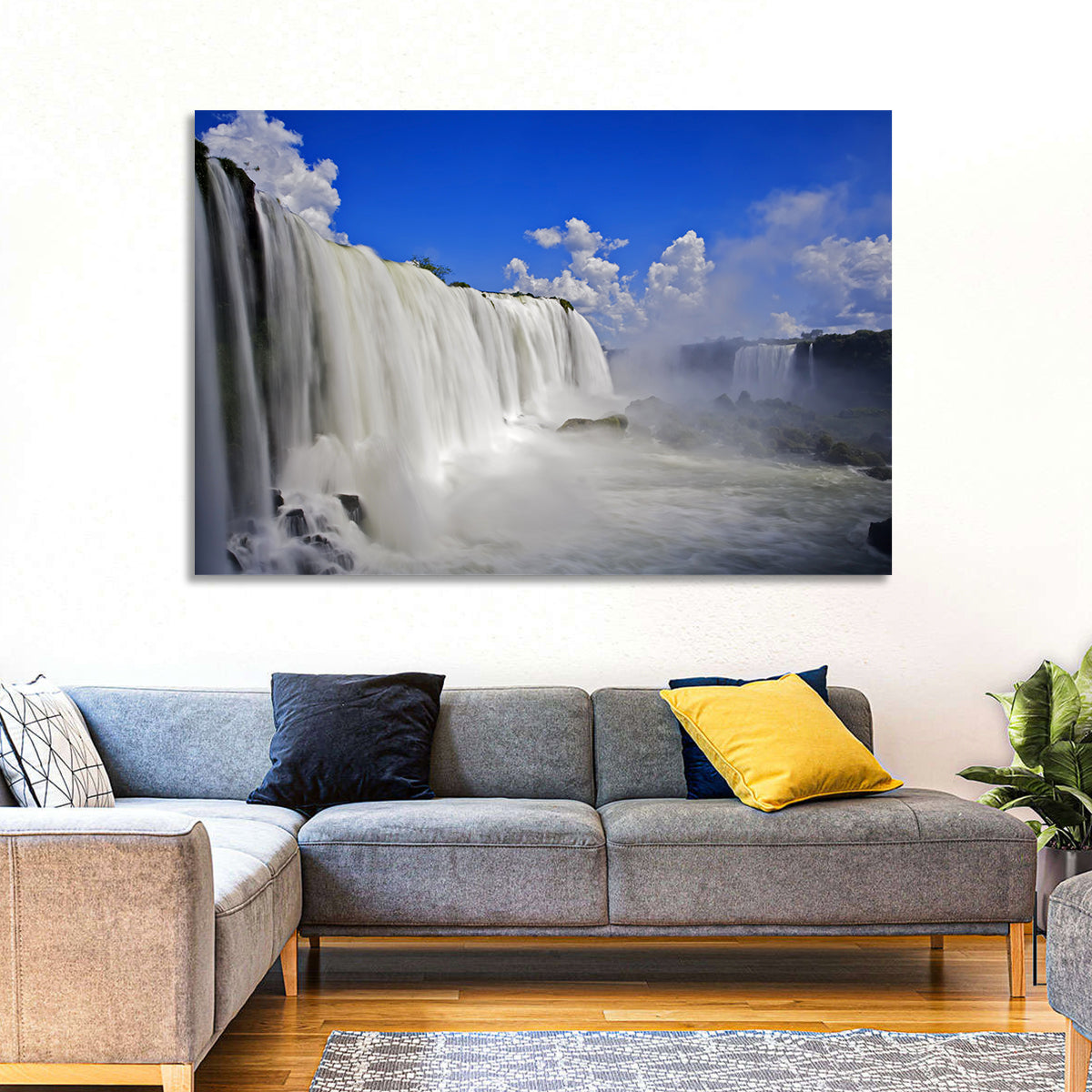 Silky Iguazu Falls, Foz Do Iguaçu Wall Art in a room, landscape