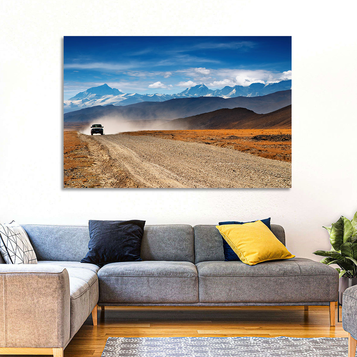 Road to Everest, Tibetan Highlands Wall Art in a room, landscape