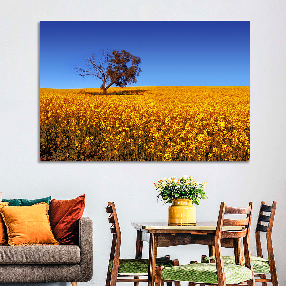 Canola Field with Lone Tree Wall Art