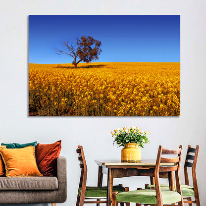 Canola Field with Lone Tree Wall Art