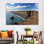 Dyrhólaey Black Sand Beach and Sea Stack Wall Art