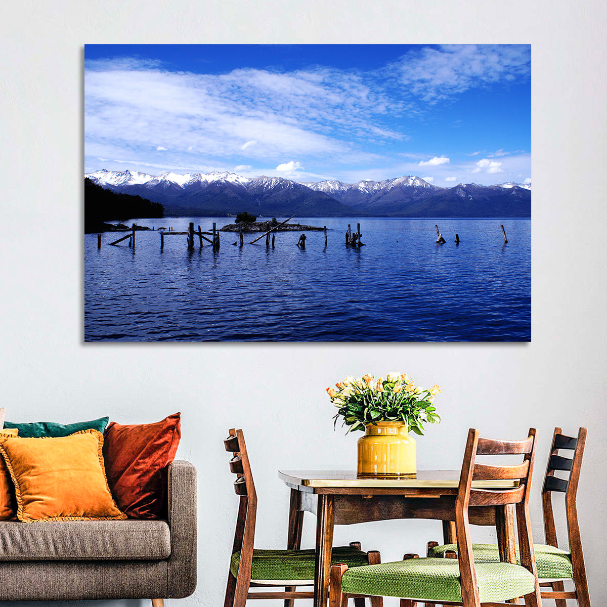 Nahuel Huapi Lake with Wooden Pilings Wall Art