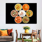 Six Indian Curry Bowls Wall Art