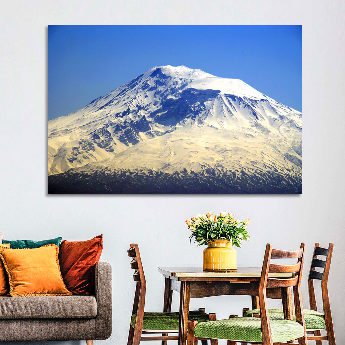 Mount Ararat Winter Summit Wall Art in a room, landscape