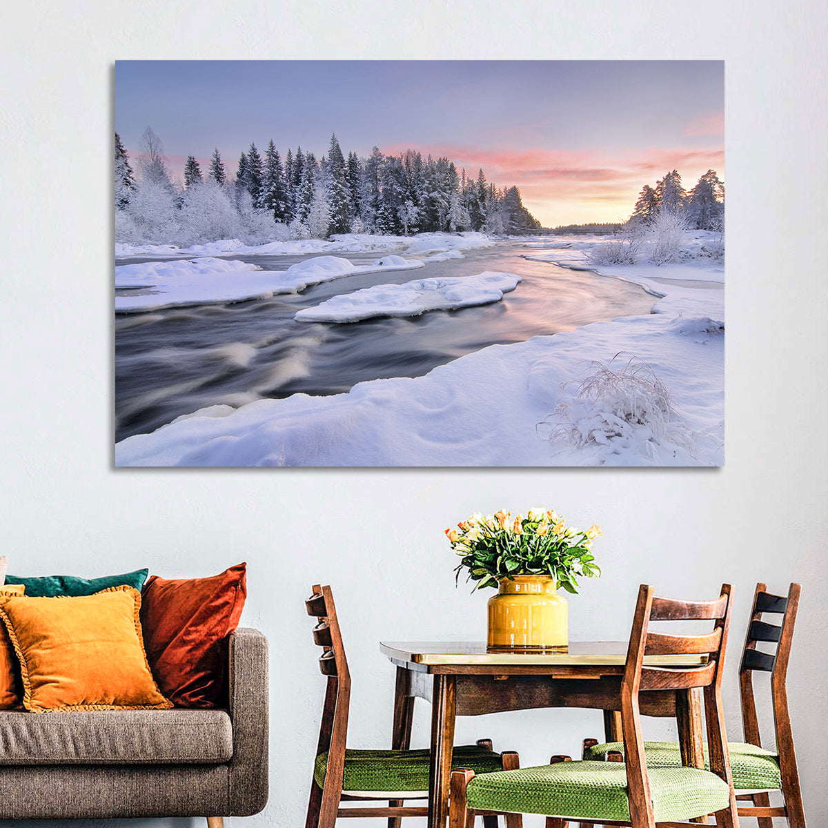 Kiiminkijoki Winter Sunrise Wall Art
