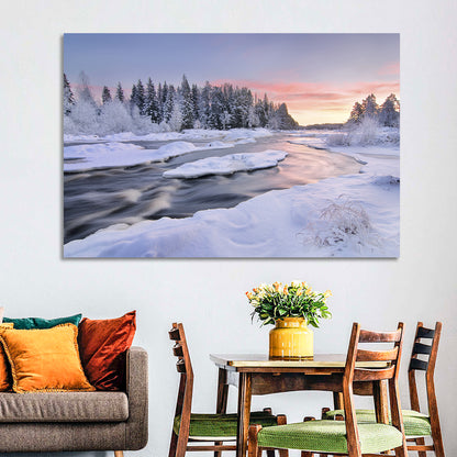 Kiiminkijoki Winter Sunrise Wall Art