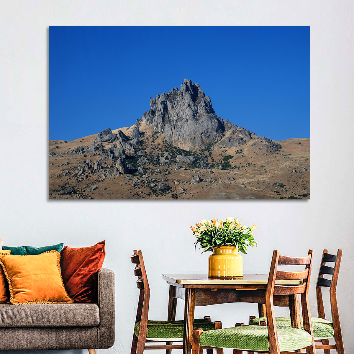 Besh Barmag Mountain Peak Wall Art in a room, landscape