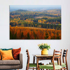 Finnish Autumn Landscape with Red-roofed House Wall Art