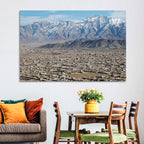 Kabul from Above with Snow-capped Mountains Wall Art