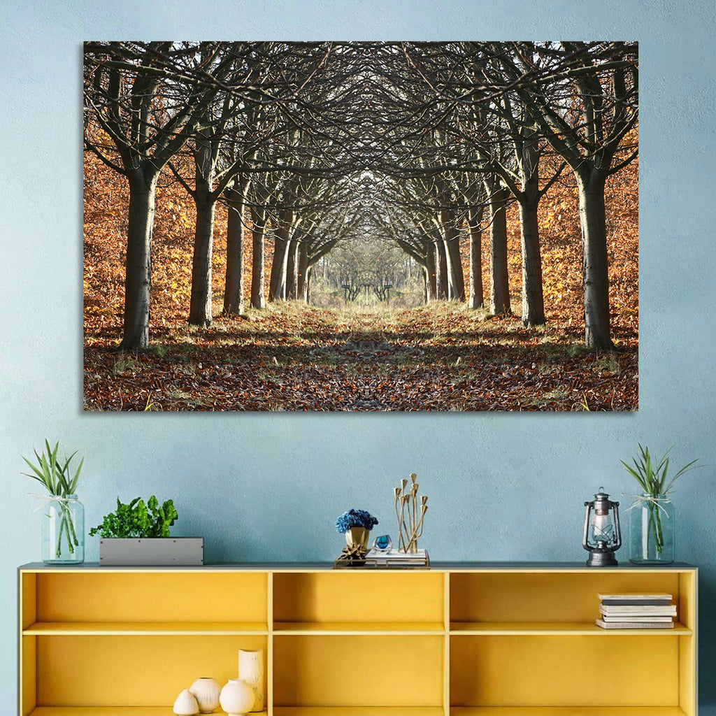 Danish Autumn Tree-lined Path Wall Art