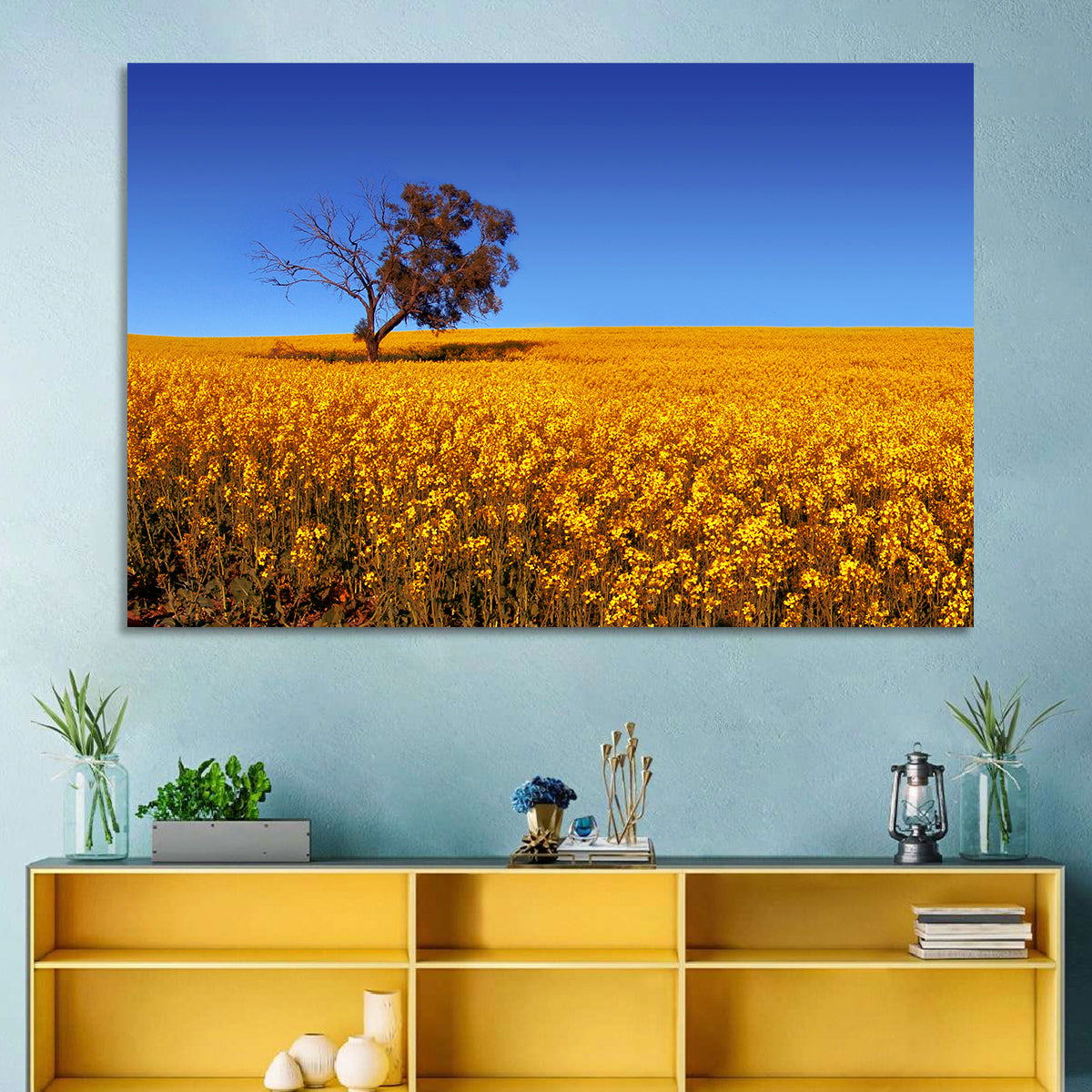 Canola Field with Lone Tree Wall Art