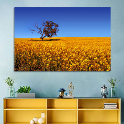 Canola Field with Lone Tree Wall Art