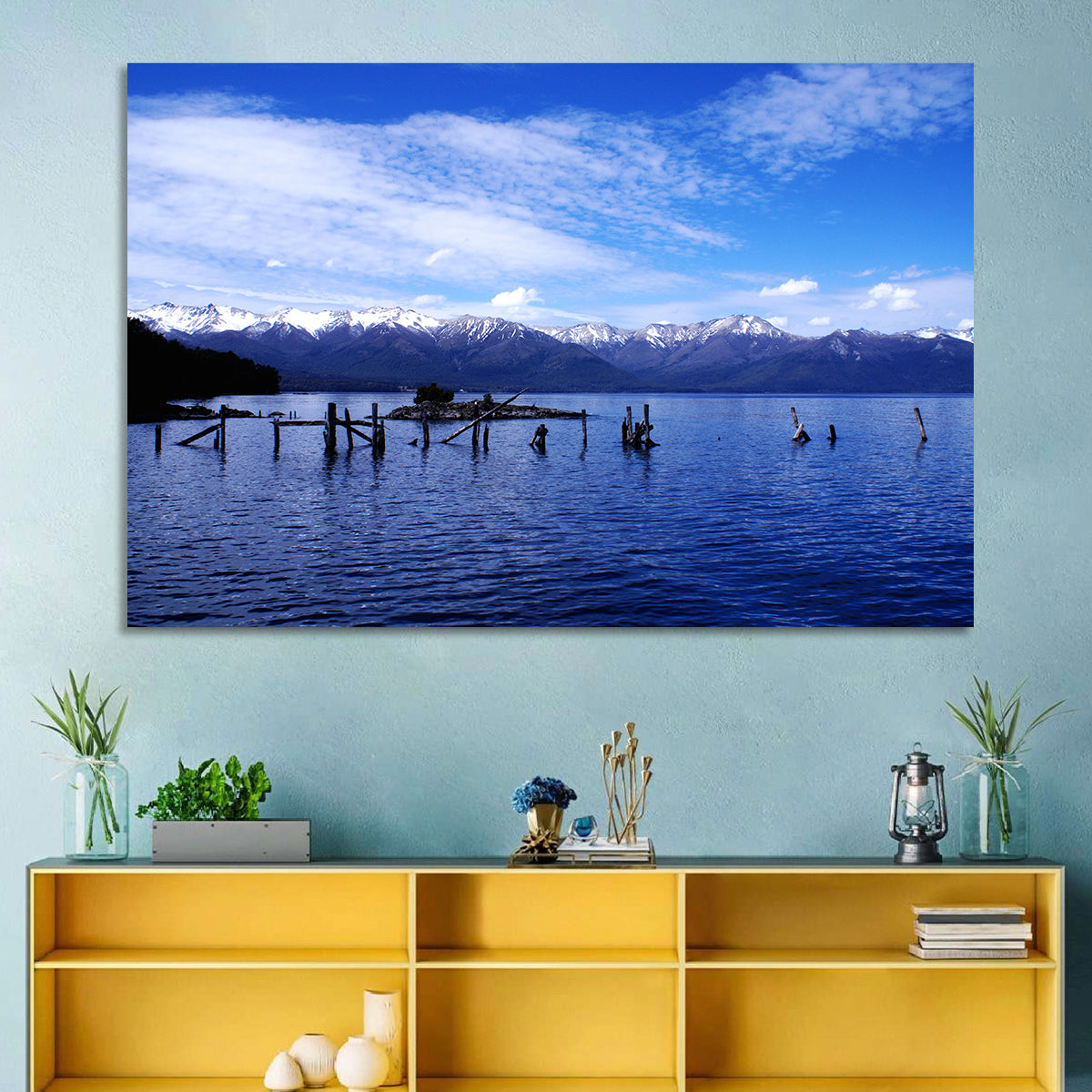 Nahuel Huapi Lake with Wooden Pilings Wall Art