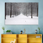 Snow Covered Park Lane Wall Art