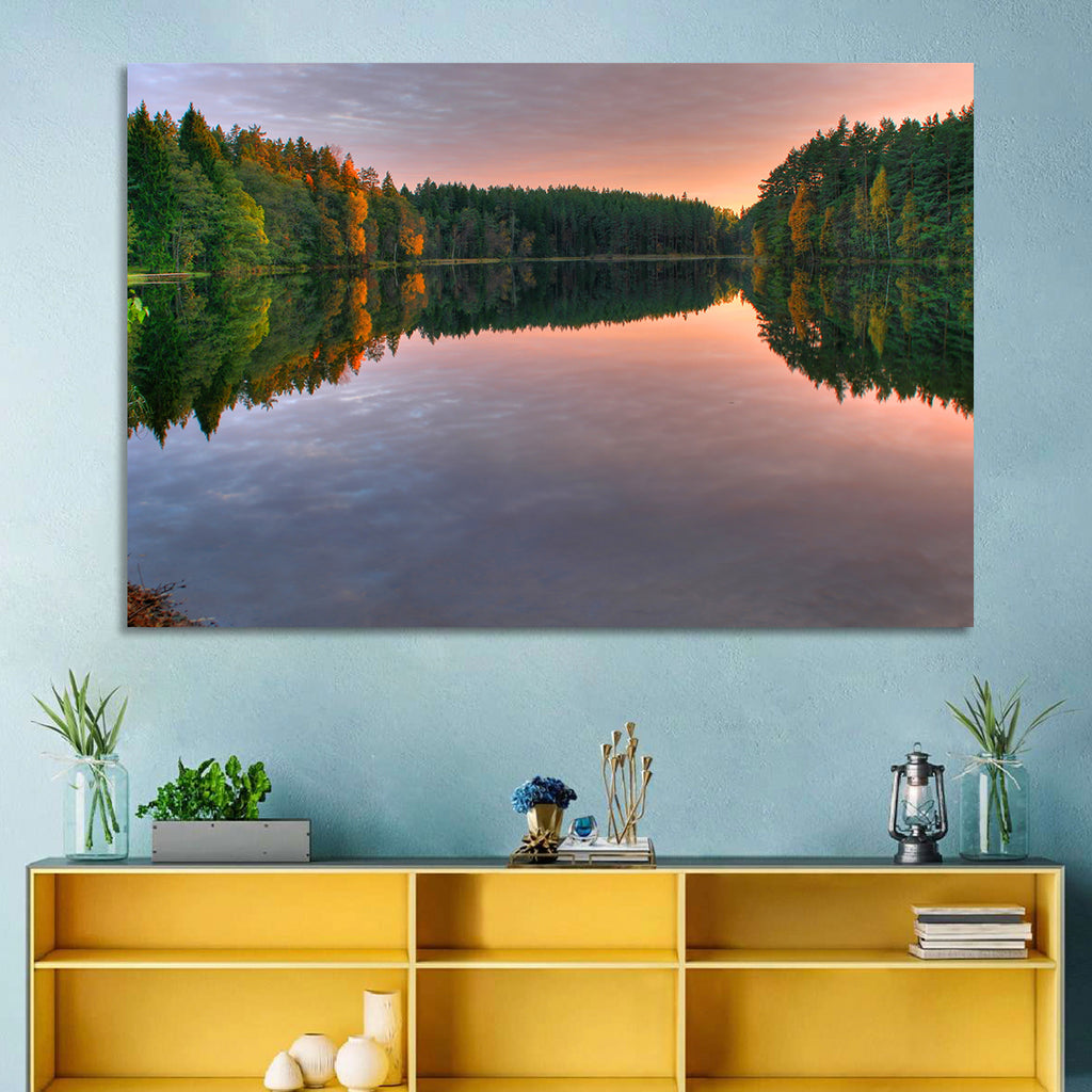 Estonian Lake at Golden Hour Wall Art