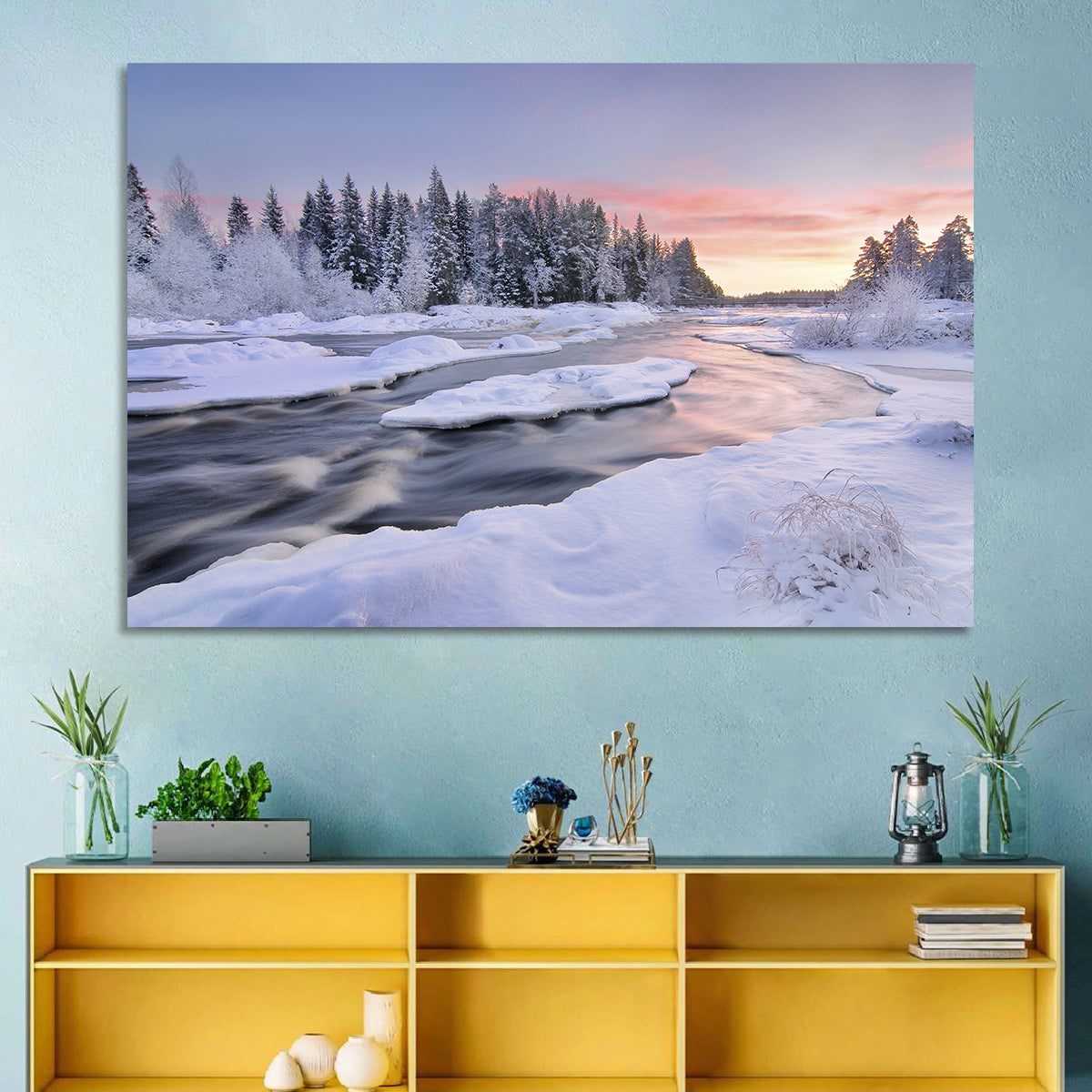 Kiiminkijoki Winter Sunrise Wall Art