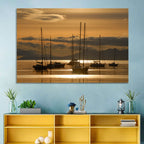 Sailboats at Sunrise Wall Art