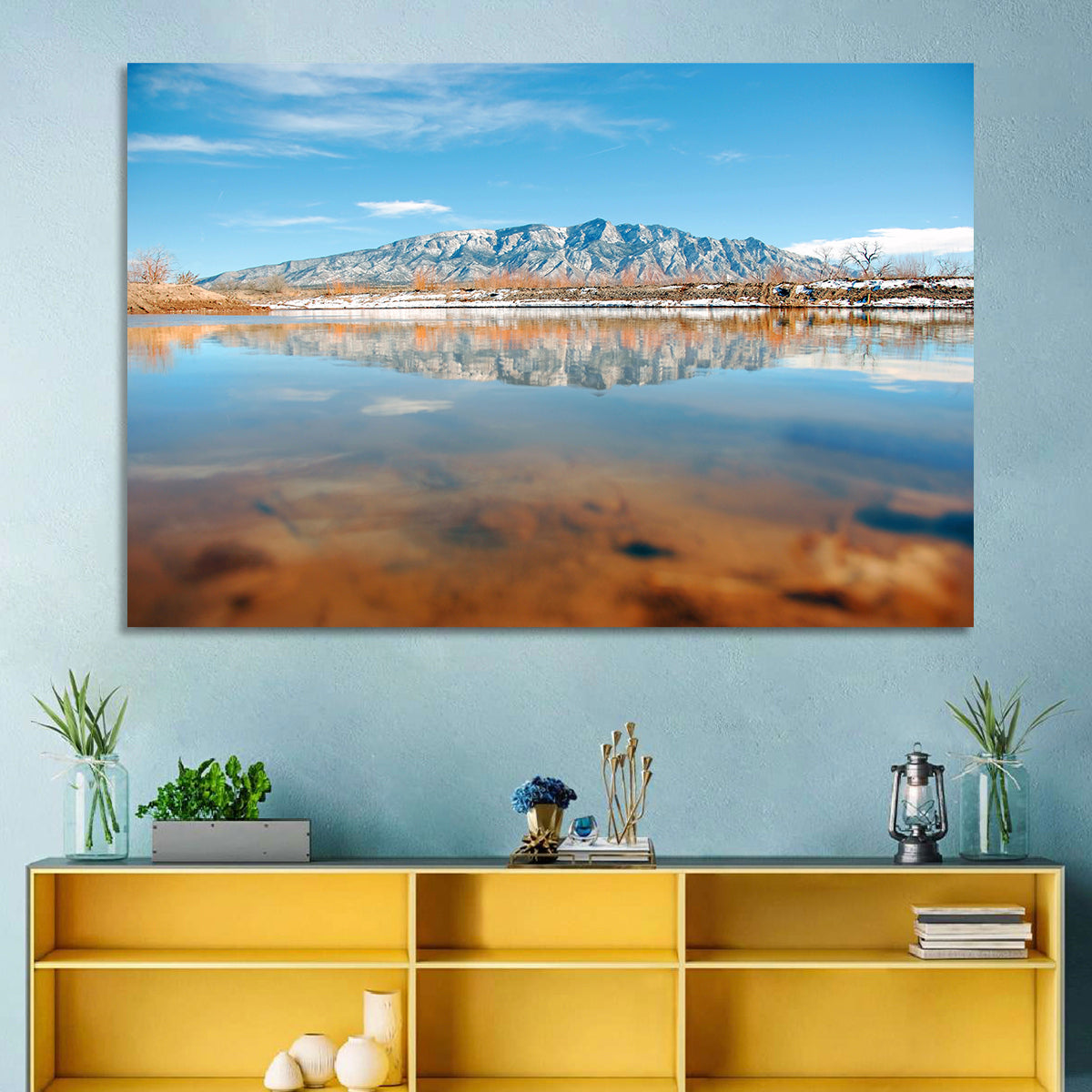 Rio Grande at Sandia Mountains Wall Art