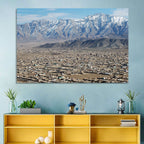 Kabul from Above with Snow-capped Mountains Wall Art