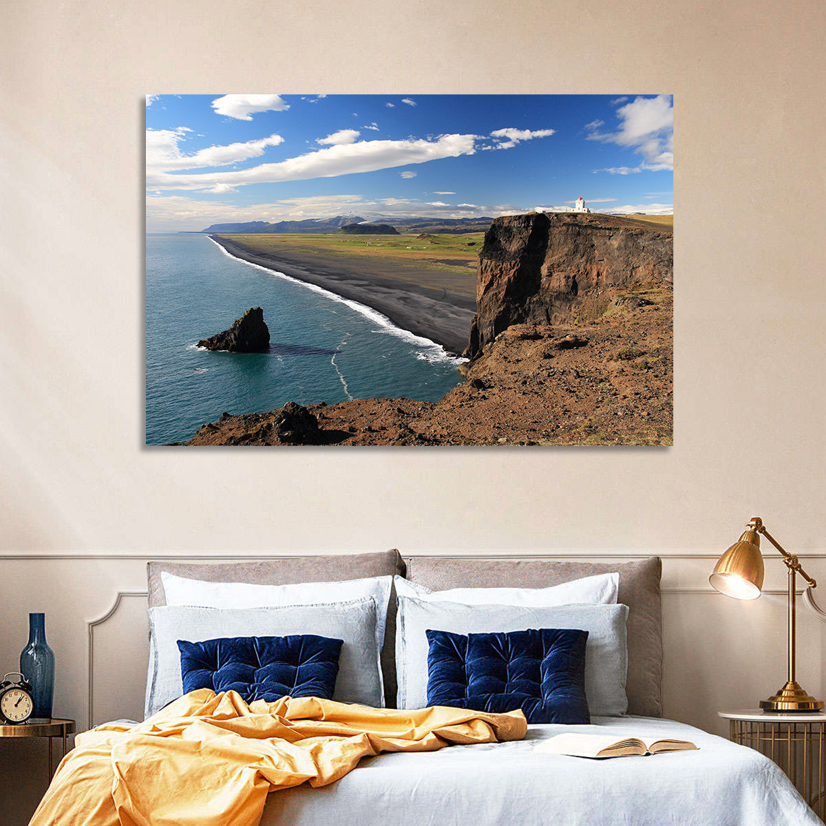 Dyrhólaey Black Sand Beach and Sea Stack Wall Art