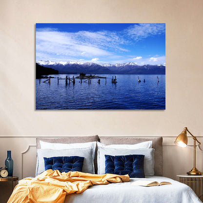 Nahuel Huapi Lake with Wooden Pilings Wall Art