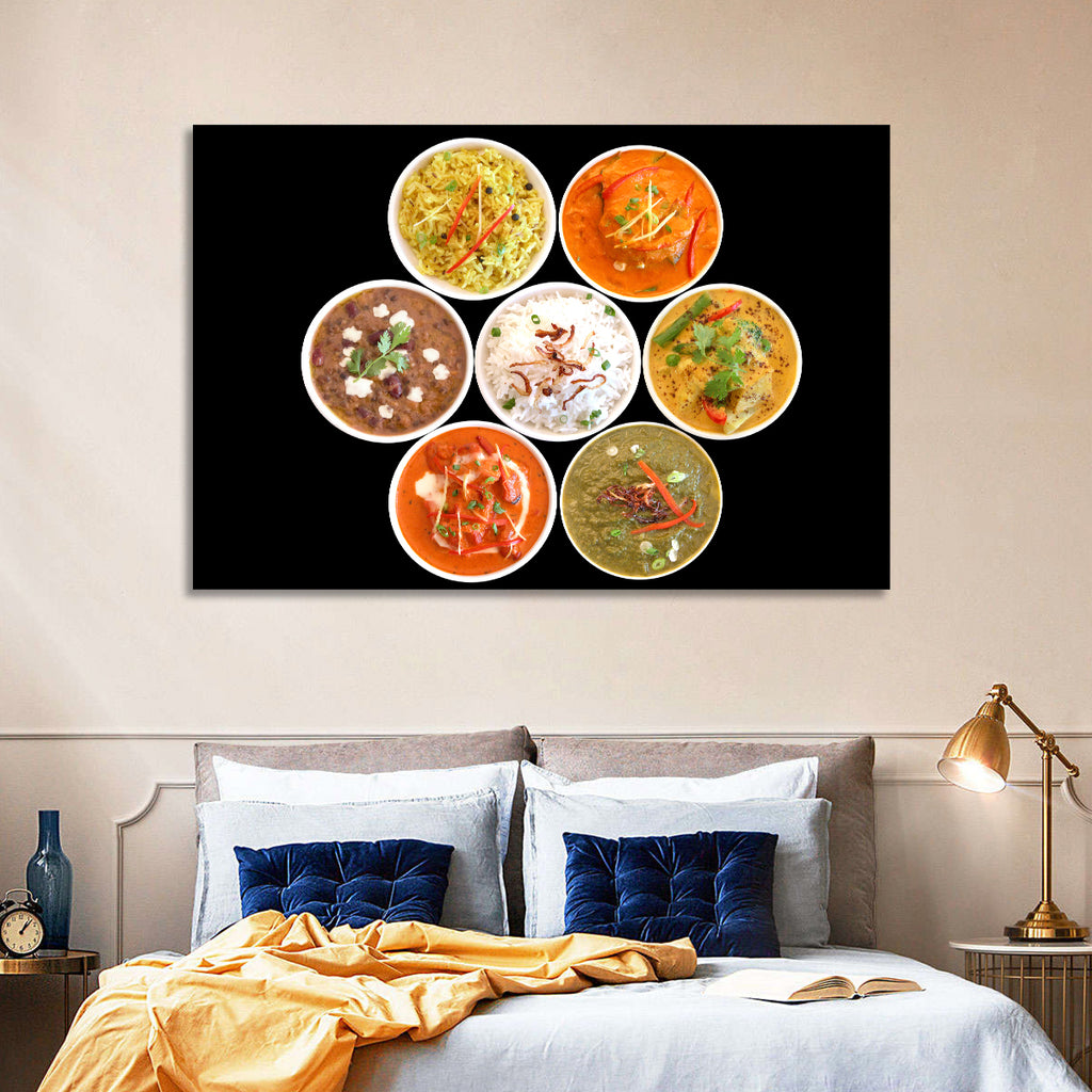 Six Indian Curry Bowls Wall Art