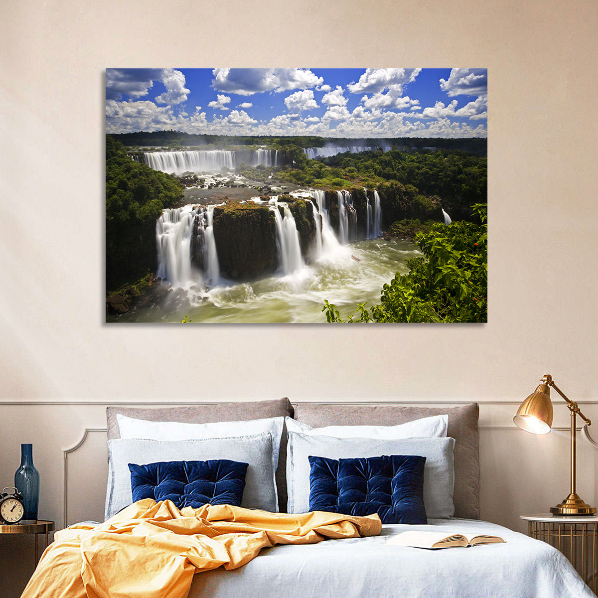 Iguazu Falls River View Wall Art in a room, landscape