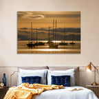 Sailboats at Sunrise Wall Art