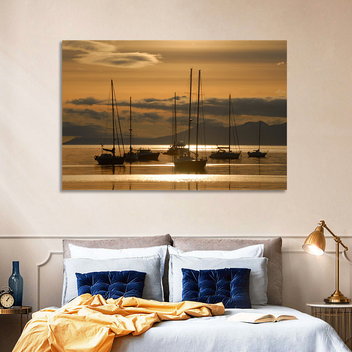 Sailboats at Sunrise Wall Art