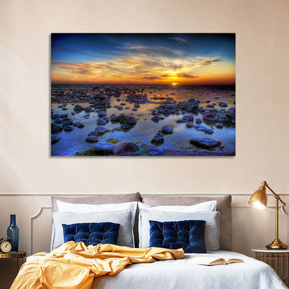 Sea Stones at Sunset Wall Art