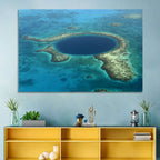 Great Blue Hole Aerial View Belize Wall Art