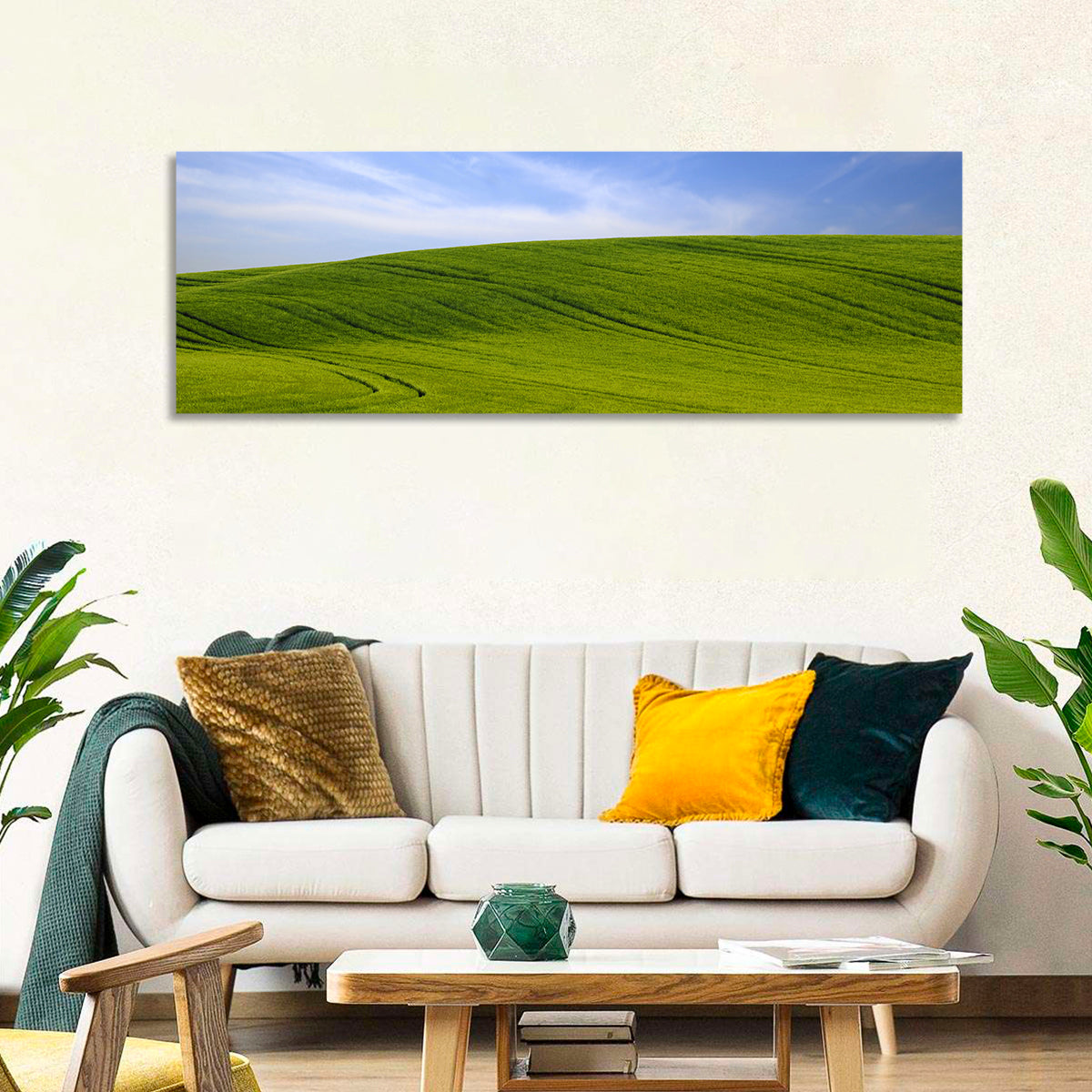 Rolling Green Hill with Blue Sky Wall Art
