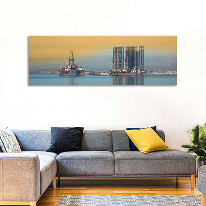 Baku Oil Rigs at Dusk Wall Art
