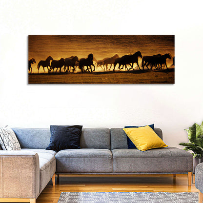 Running Wild Horses at Sunset Wall Art