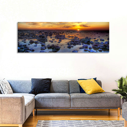 Sea Stones at Sunset Wall Art