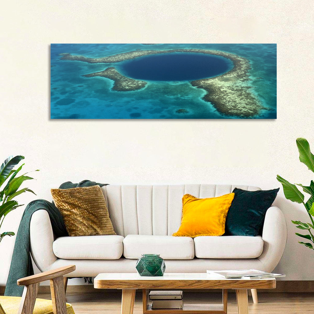 Great Blue Hole Aerial View Belize Wall Art