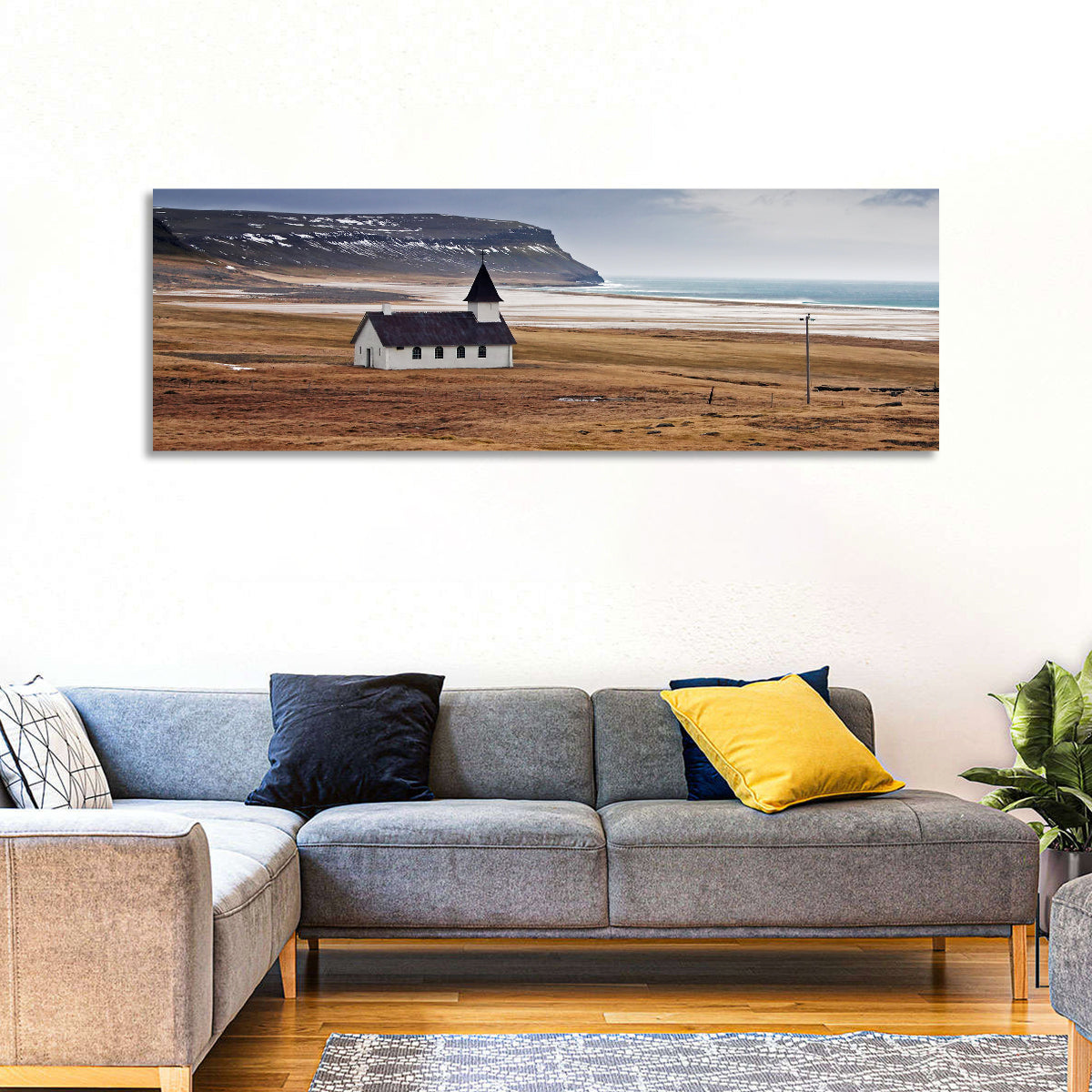 Icelandic Church with Dark Steeple Wall Art